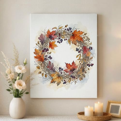 Lienzo de otoño naranja de 40 x 50 cm para la decoración de pared del dormitorio