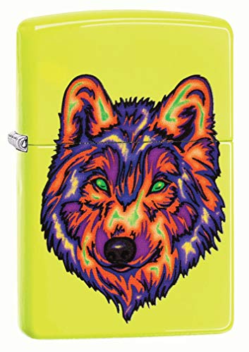Zippo Neon Wolf Yellow Lighter