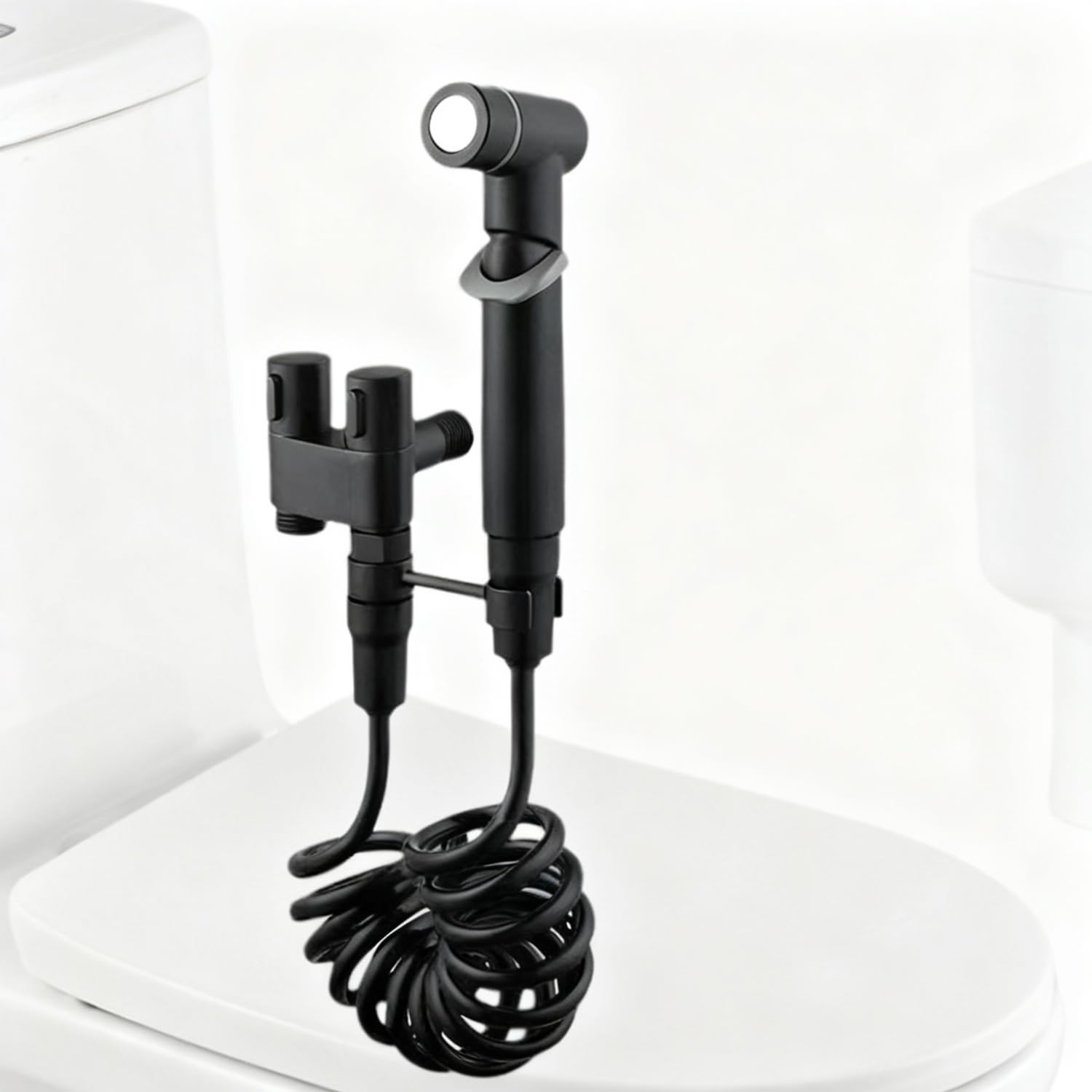 WALWAL Handheld Bidet Sprayer Kit for Toilet High Pressure Toilet Jet No Press Button 2m Retractable Kink Free