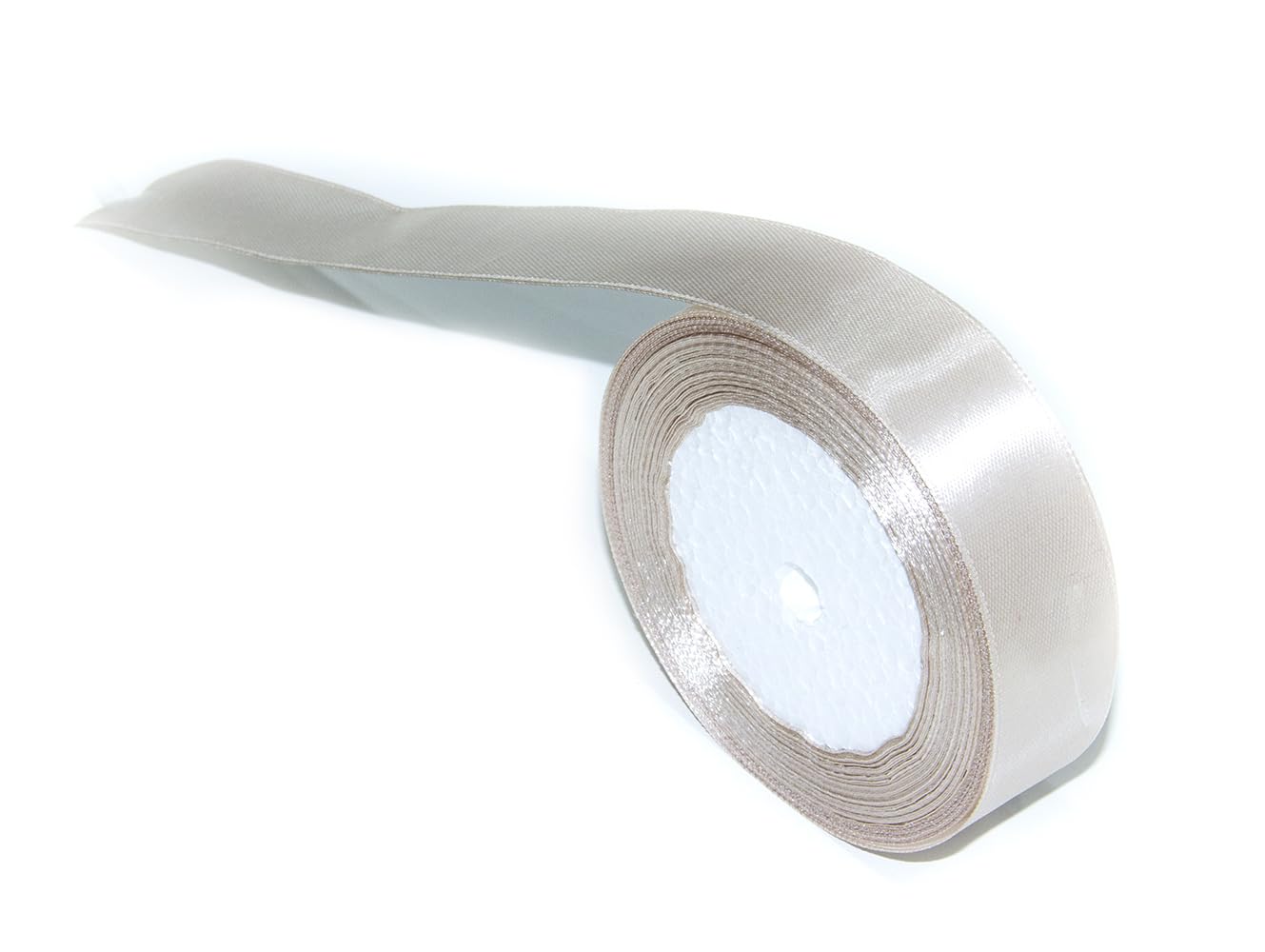 Rosy.Moment ribbon satin fabric ribbon for gift package wrapping hair bow clips making crafting sewing wedding decorations width 2.5cm*25yards-Color Pale Silver