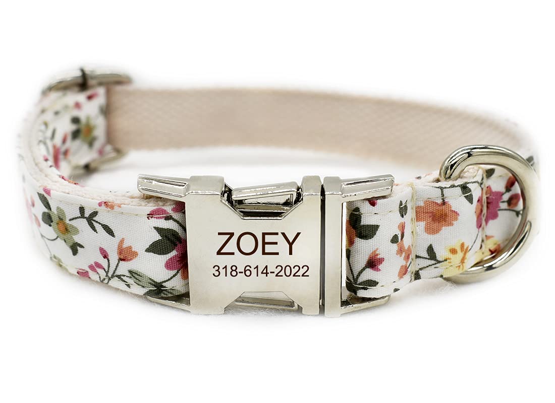 Custom Dog Collar with Names and Phone Number Engraved, Puppy Tags Personalized for Small Medium Large Pets