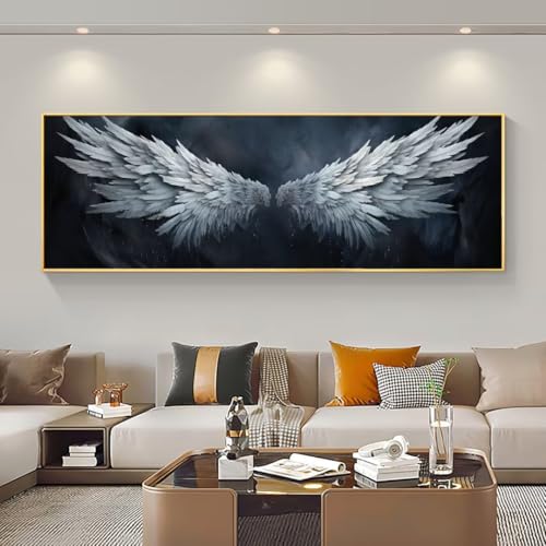 Peinture Diamant Adulte motif ailes pour créer une décoration murale de salon 55x160cm