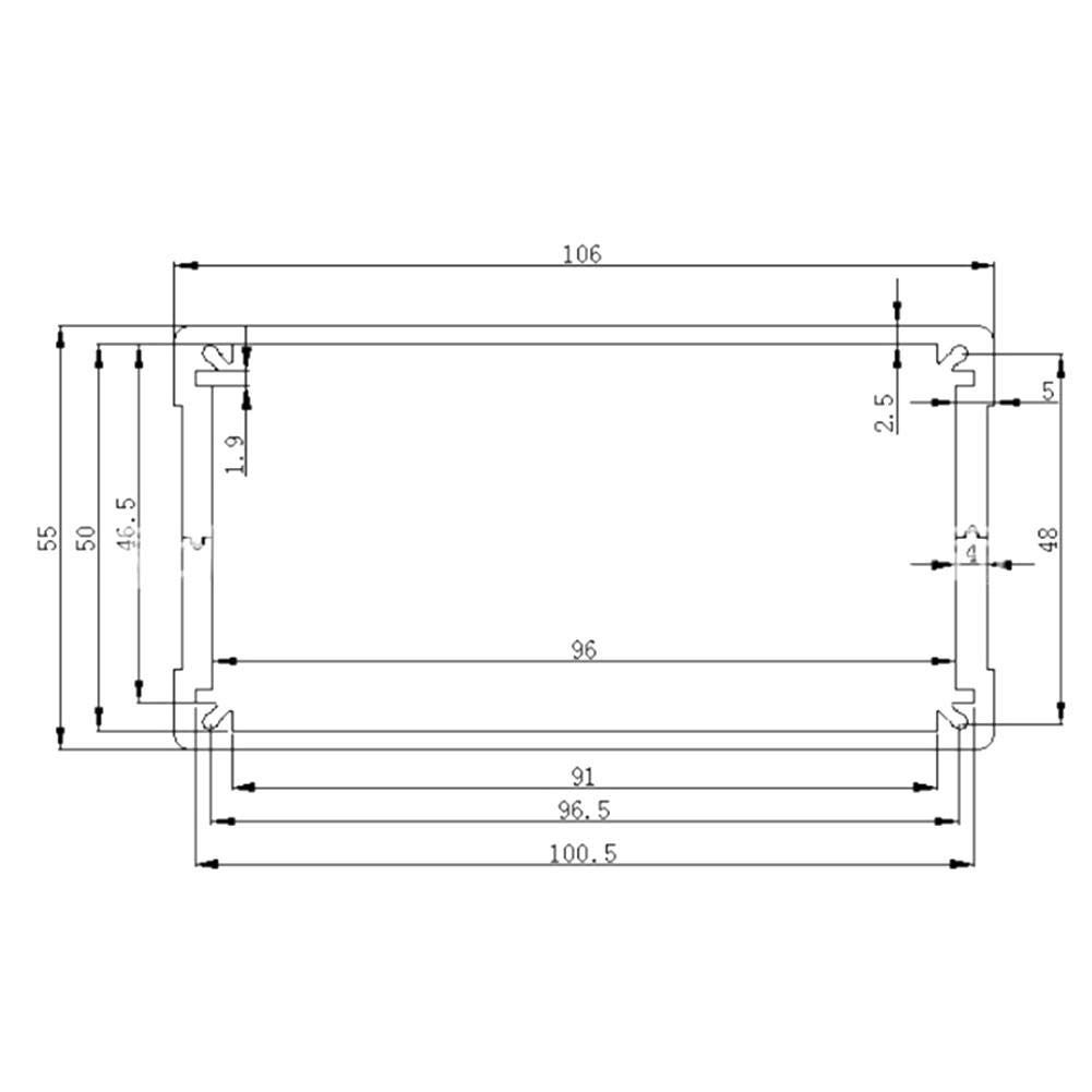 Scatola Elettronica Alluminio Progetto in Lega di Custodia Elettronica Scatola PCB Fai Te Amplificatore Audio Custodia Protettiva Elettronica Sabbia Nera 55x106x200mm