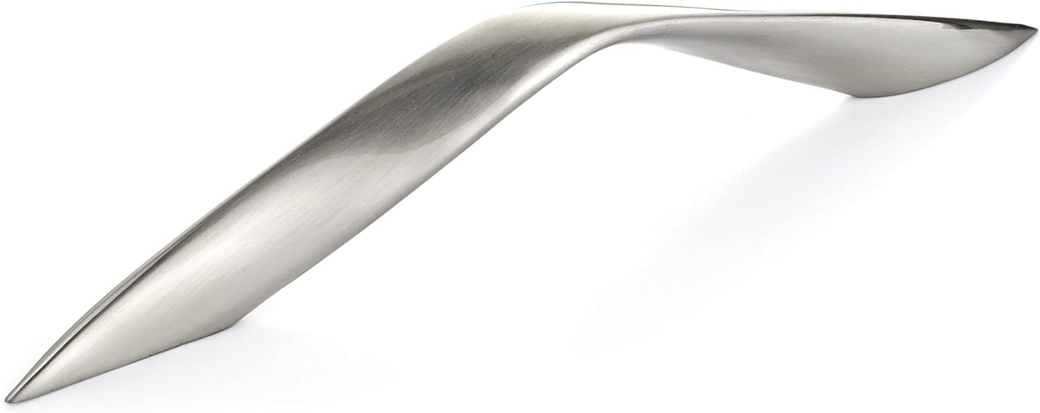 Richelieu Hardware BP2559160195 Niagara Collection 6 5/16-inch (160 mm) Center-to-Center Brushed Nickel Modern Cabinet and Drawer Pull Handle for Kitchen, Bathroom, and Furniture