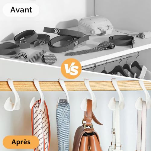 HSMHLYYB 20 Pièces Crochet Sac À Main Penderie, Accroche Sac, Rangement Sac À Main, Porte Sac, Pour Sac A Main Écharpes & Cravates – vue 5