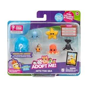 Adopt Me! Pets Multipack – Into The Sea – Hidden Pet – Top Online Game – Exclusive Virtual Item Code Included – Fun Collectible Toys for Kids, Ages 6+