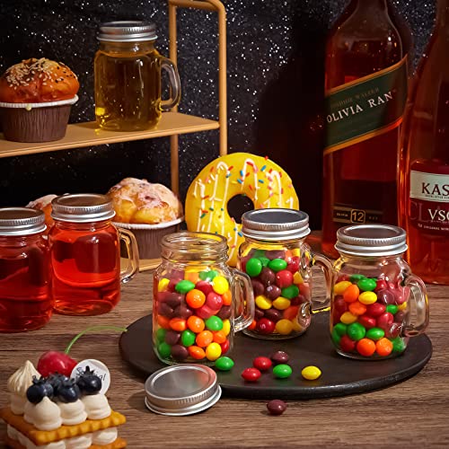 Tessco 48 Pcs Mini Mason Jar Mugs Mason Jar Mugs With Handles And Lids Small Drinking Glass And Diy Favor Decor Wedding Bridal Shower Party Supplies For Drinks, Gifts, Candles And Crafts (4 Oz) #TOP6