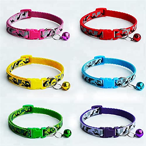 Image of RvPaws Adjustable Pet Collar Bell Small Pet Cat Dog Puppy Colorful Collars (1Pcs Pink Color)