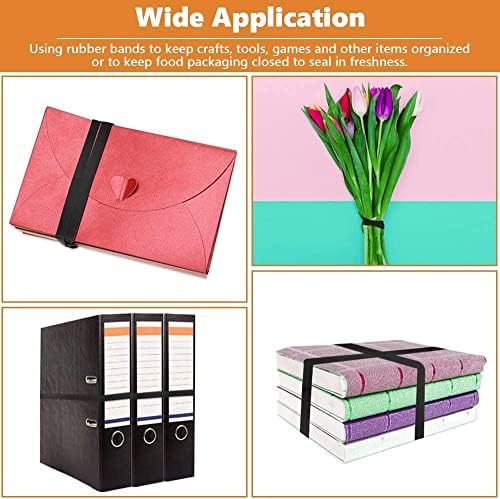 FRAUTOPARTS Rubber Bands 35 Pcs Black Elastic Bands Large Thick Elastic Bands Set Heavy Duty Trash Can Bands for Office Home School Bank Strong Durable Wide for Industrial Cat Litter Box File Folders