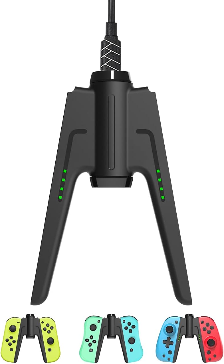 KINVOCA Grip for Nintendo Switch, Universal Charging Grip and Holder for Switch and 3rd Party Controllers