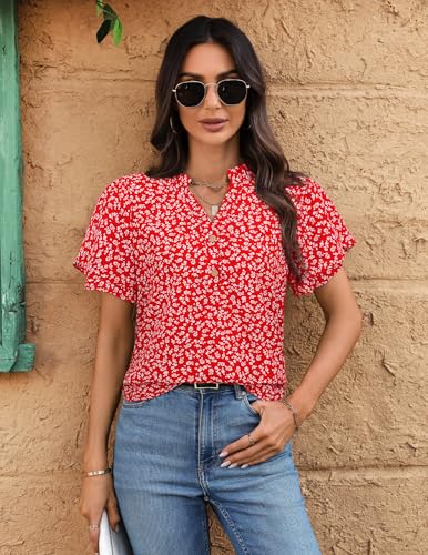 Save $4 on LOOKBOHO Women's Ruffled V-Neck Blouse with code K2UOH7YV - Image 4