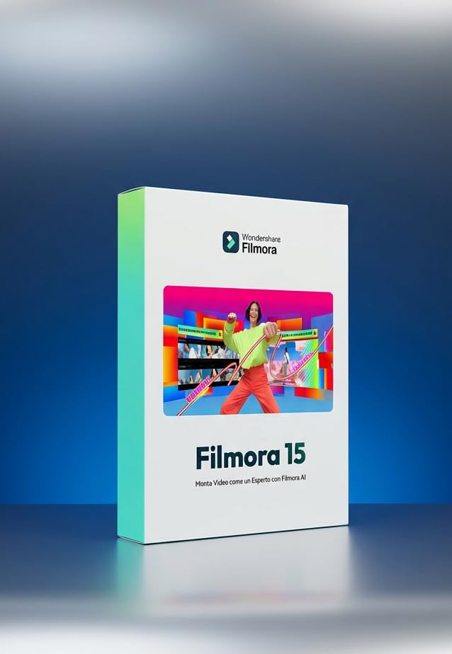 Wondershare Filmora 15: AI Powered Video Editor | Window OS, Activation Voucher w/ 1 Year 1 PC Subscription | 1000 Filmora AI Credits, No CD/DVD, Physical Delivery |