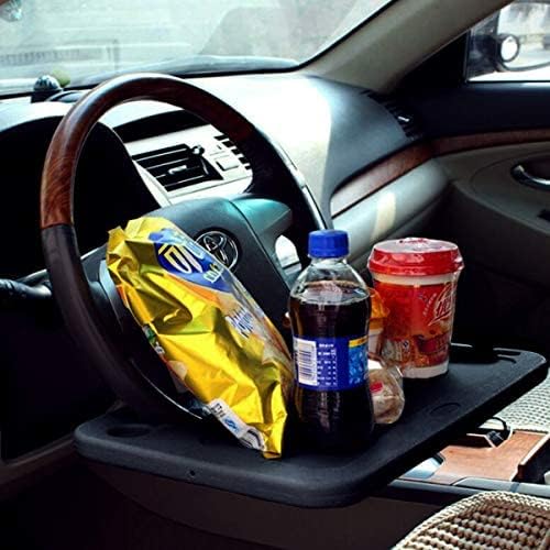 Miniatura 3 de ZONETECH Bandeja multifuncional portátil para el volante del coche y la comida 2-Pack - Mesa negraasiento del vehículo Bandeja de montaje portátil