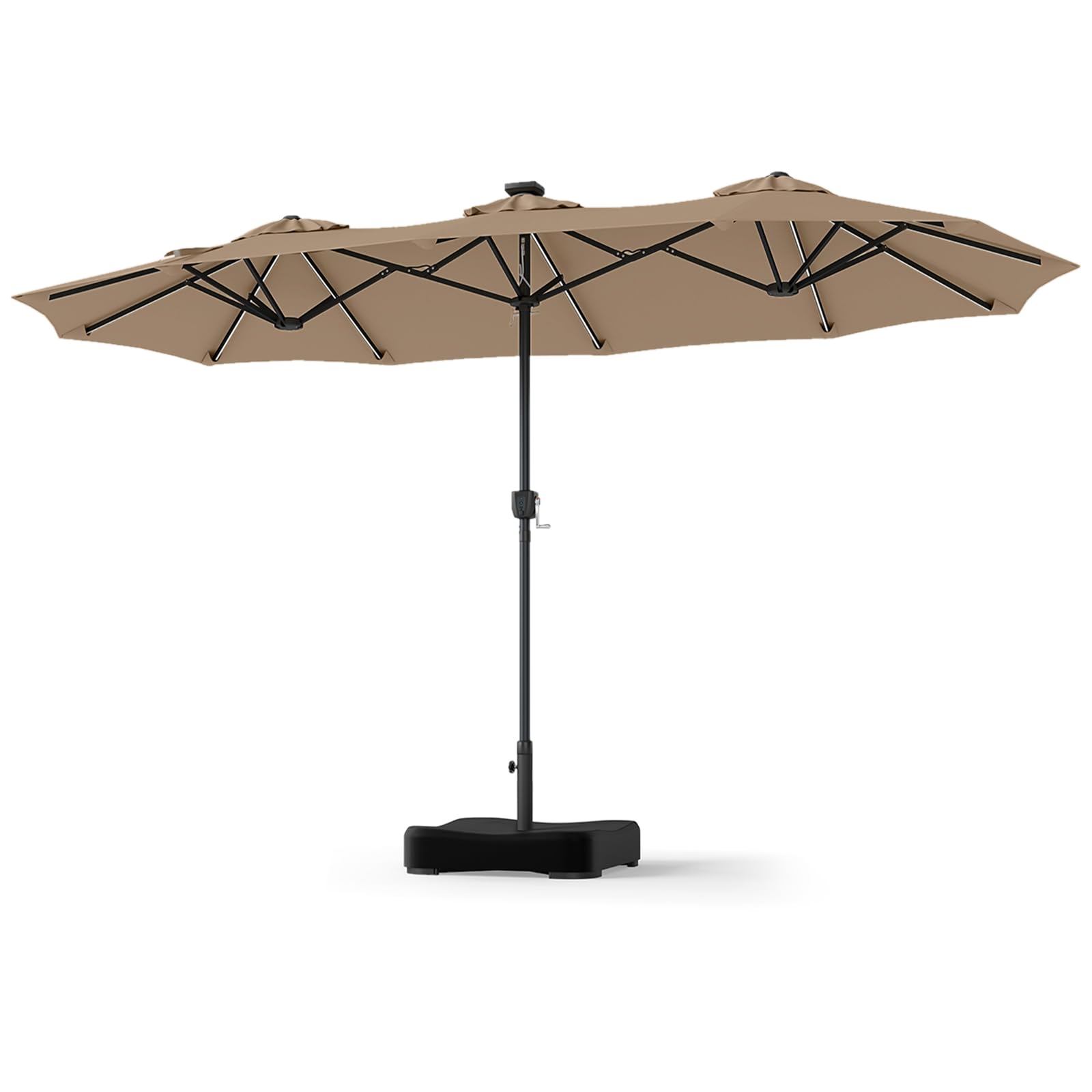 GOPLUS Podwójny parasol przeciwsłoneczny, 370 x 200 cm