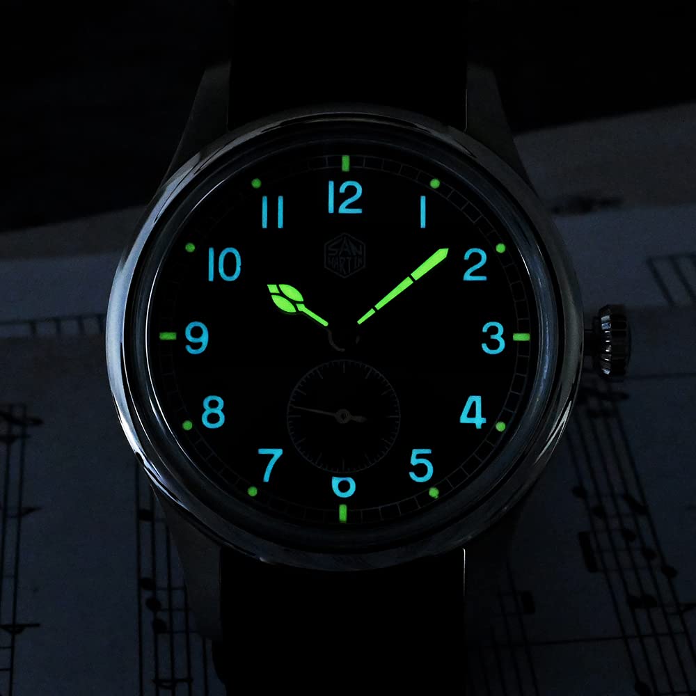 San Martin 36mm SN0105G reloj piloto de cuarzo 6004 movimiento simple estilo de moda acero inoxidable hombres reloj de pulsera correa de nylon