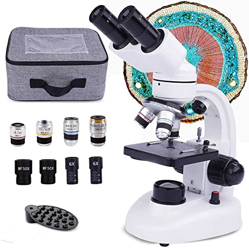Microscope Binoculaire Professionnel AmScope B490A - Grossissement 40x à 1600x, Avec 50 Lames
