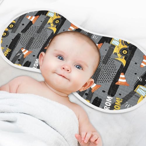 J JOYSAY Tractors Cars Grey Baby Burp Cloths for Boys Girls Large 22''x11'' Cotton 4 Layer Burp Cloths Pack for Infant Drool one sizex24
