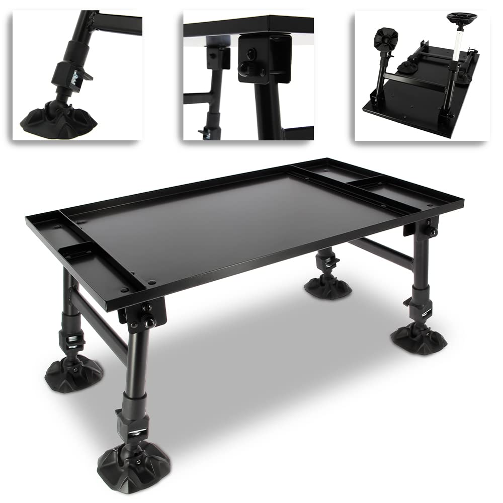 DNA Leisure Dynamic Bivvy Table 5 Section Aluminium Adjustable Legs Easy Folding | Outdoor | Camping | Carp Coarse Fishing