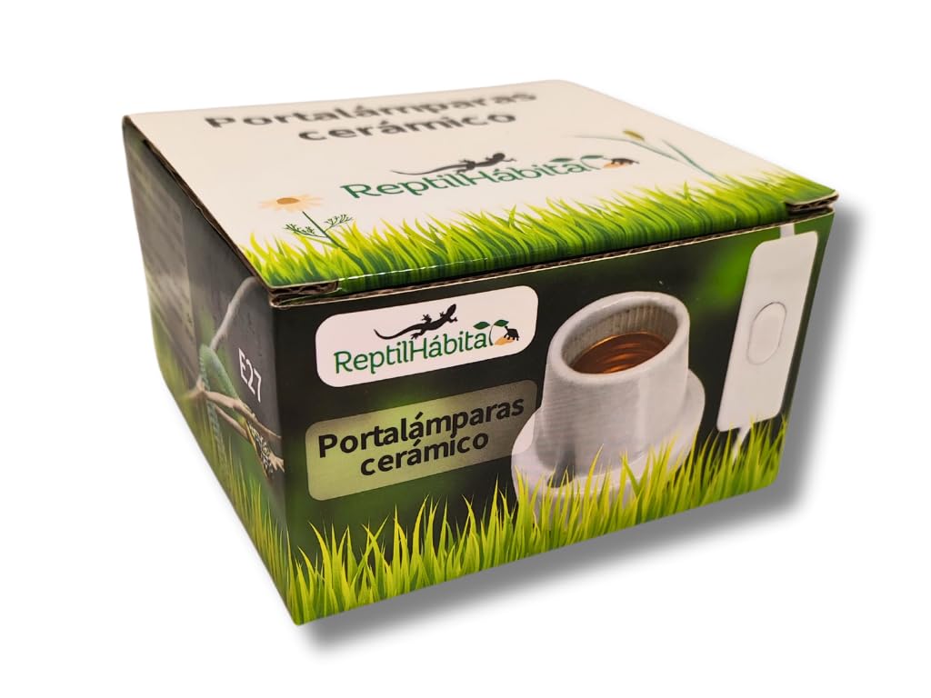ReptilHábitat - Portalámparas compacto cerámico E27 para lámparas de terrarios de reptiles