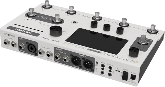 Hotone Ampero II Stage MP-380 + Ampero II Press EXP Bundle Multi-Effects Processor Touch Screen Guitar Bass Amp Modeling IR Cabinets Simulation with FX Loop MIDI I/O Stereo OTG USB Audio Interface