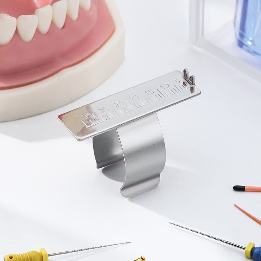 1pc Règle Dentaire Aluminium Instrument Instrument Dentistry Ring Ruer Root Canal Mesurer Tool pour Les Outils De Dentiste Endodontique