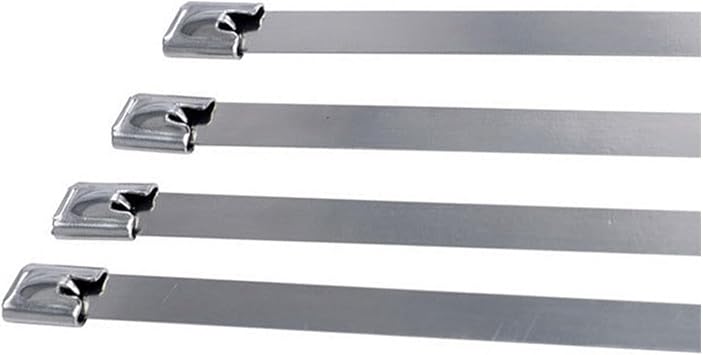 Stainless Steel Wire Ties 100Pcs 304#Stainless Steel Cable Ties 4.6mm Heavy Duty Self-Locking Cable Zip Tie Multi-Purpose Metal Exhaust Wrap Locking Ties4.6x200mm