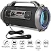 WOOZIK Rockit Pro Bluetooth Speaker, Indoor Outdoor Wireless Boombox with FM Radio, and Micro SD Card, USB, MIC, and Aux 3.5mm Support, Microphone for Karaoke Machine, Party, LED Lights and Subwoofer