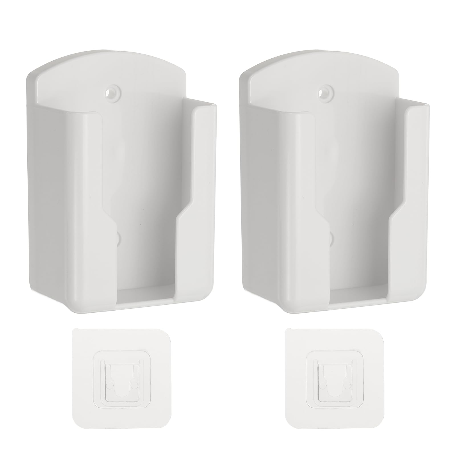 sourcing map Remote Control Holder Wall Mount,67.5x41.5x100mm,White,2Pcs