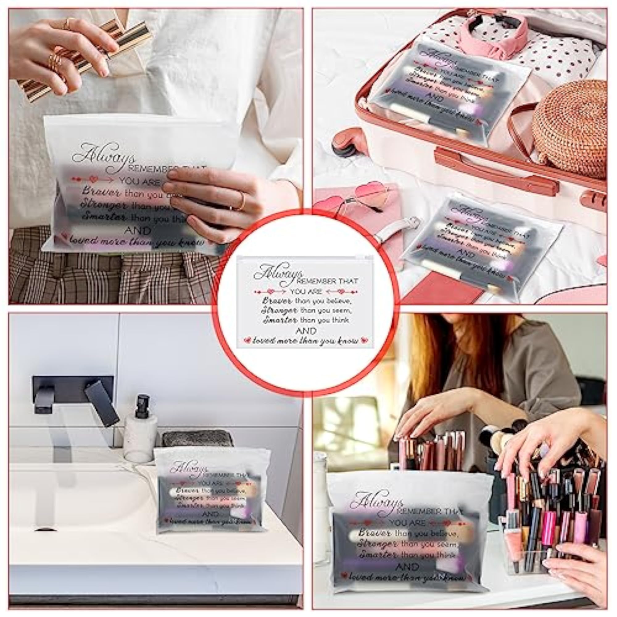 150 Pcs Inspirational Cosmetic Bag Gift Set