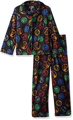 Marvel Boys' Avengers 2-Piece Button Front Pajama Set