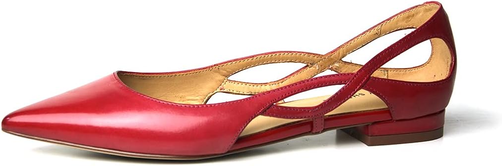FSJ Women Classic Pointed Toe Flats Block Low Heel Pumps Irregular Cutout Slip on Shoes for Office Outfit Size 4-15 US