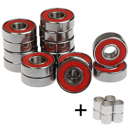 WETKOALA ABEC 9 Premium kogellagers (8 stuks) voor skateboards, inliners, longboard, waveboard, step, etc. | 608 ZZ universele maat | Wrijvingsvrije en duurzame skate lagers door metalen afdekking
