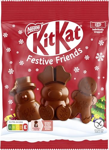 Kit Kat Festive Friends Mini Figuritas de Chocolate con Oblea Crujiente, 65 g