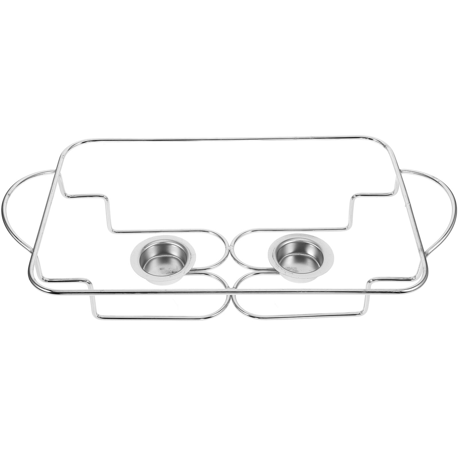 JECOMPRIS Chafing Dish Wire Rack, Buffet Stand Stainless Steel Frame Camping Stove Rack Alcohol Burner for Dish Serving Trays, Food Warmer Catering Supplies Silver