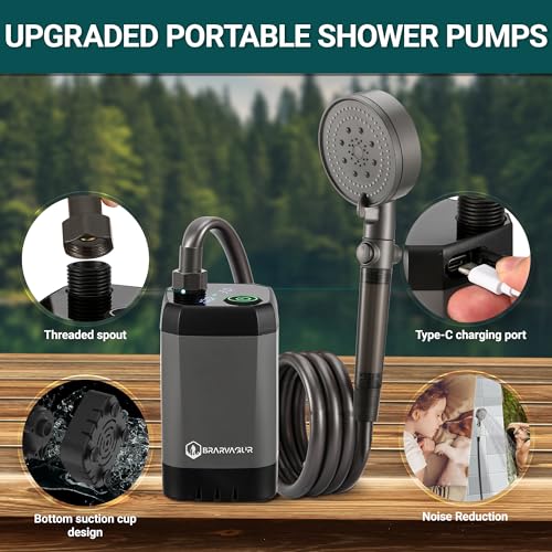Upgrade-Outdoor-Portable-Camping-Shower-6000mAh-Rechargeable-Electric-Shower-Pump-with-Multifunctional-Handheld-Filter-Shower-Head-Suitable-for-Rinsing-Hiking-RV-Travel-Beach-Vacations