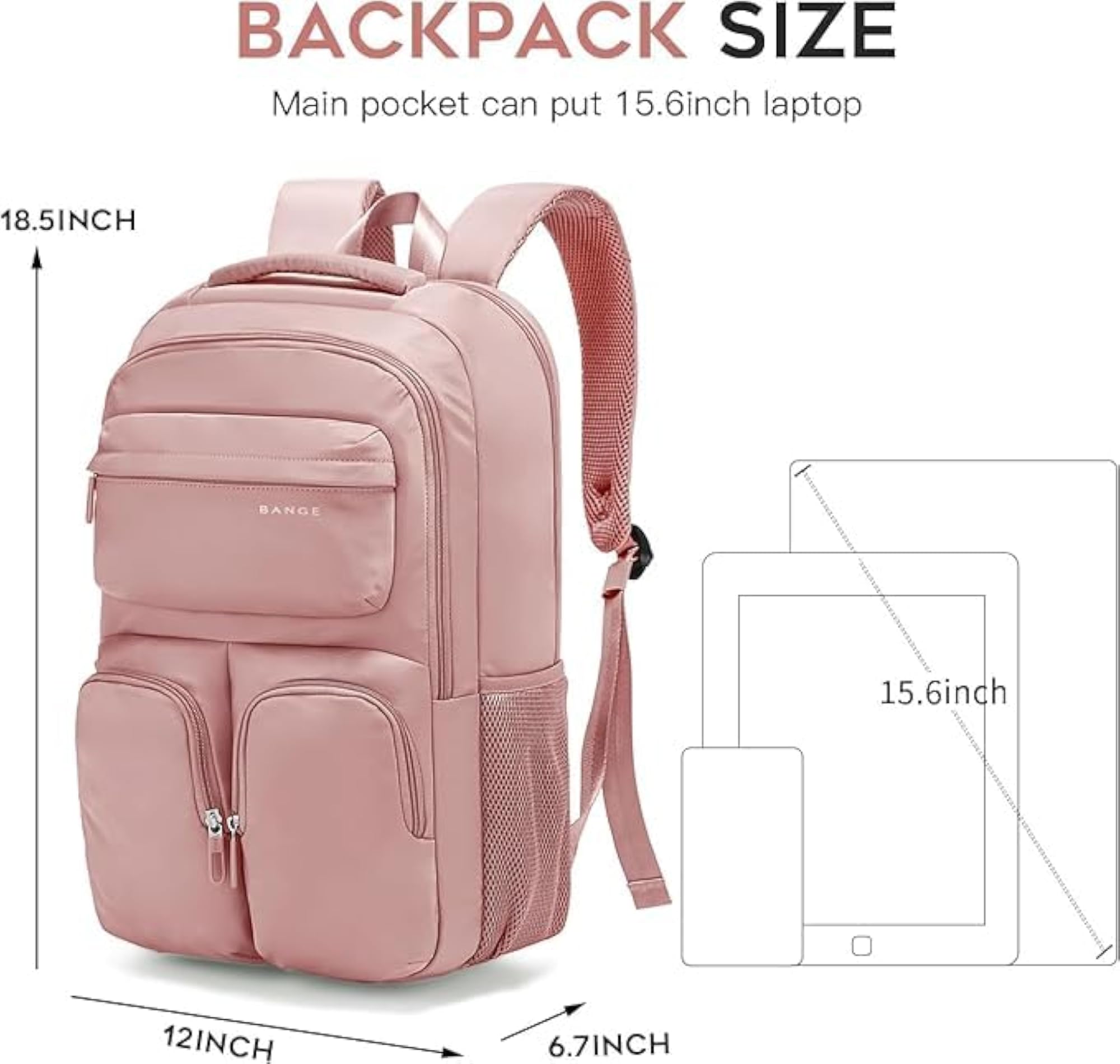 Adorable Lightweight Backpack for Women & Girls, 14" Laptop Compartment
