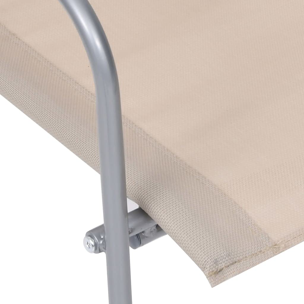 Set Salotto da Giardino 4 pz in Acciaio e Textilene Crema | Arredo esterno per patio e terrazzo con tavolino in vetro e sedute in tessuto traspirante per momenti di relax all'aperto.