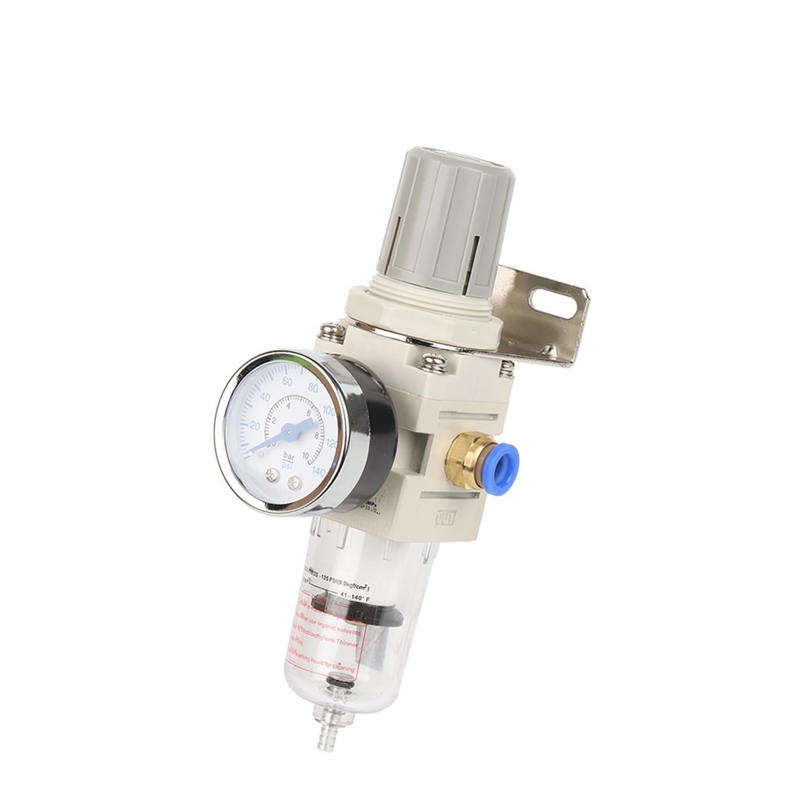 Jwvialel 4Mm Aw2000-02 Pneumatic Compressor Air Filter Source Treatment Pressure Regulator Gauge Oil Separator 1Pcs(4Mm)