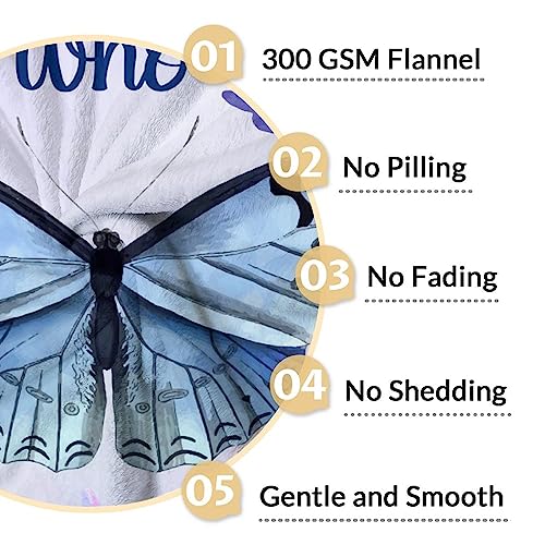 Butterfly Blanket Gifts - 50"x60" Cute Throw for Women, Girls - Purple Soft Fuzzy Blankets for Bed, Couch & Living Room