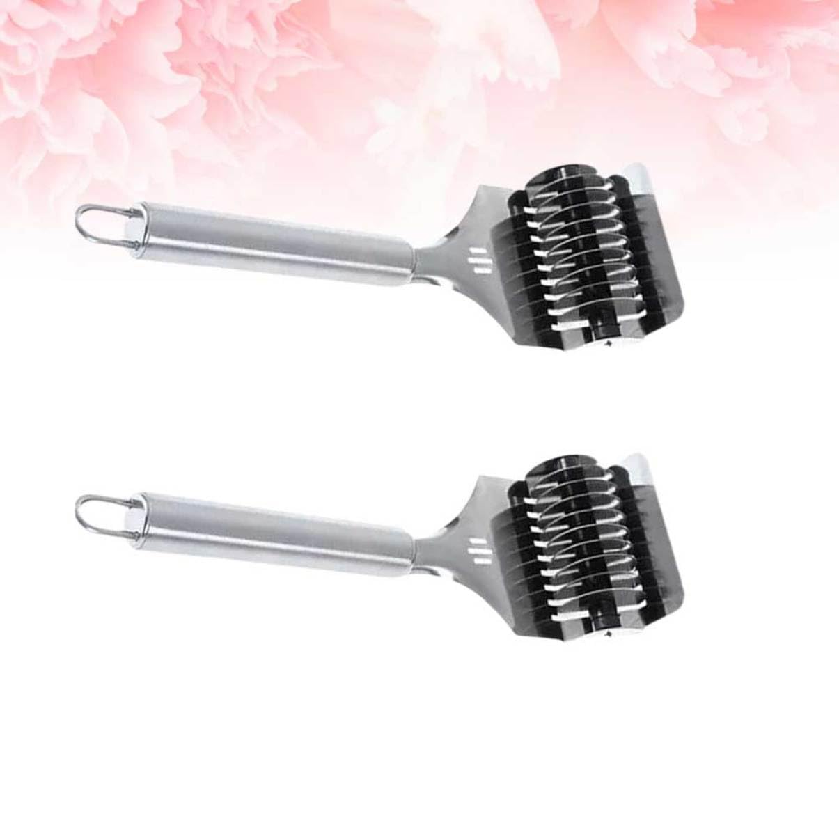 GRIRIW 2pcs Stainless Steel Manual Dough Press Household Kitchen Gadgets Easy to Use Clean Great for Cutting Dough Noodles