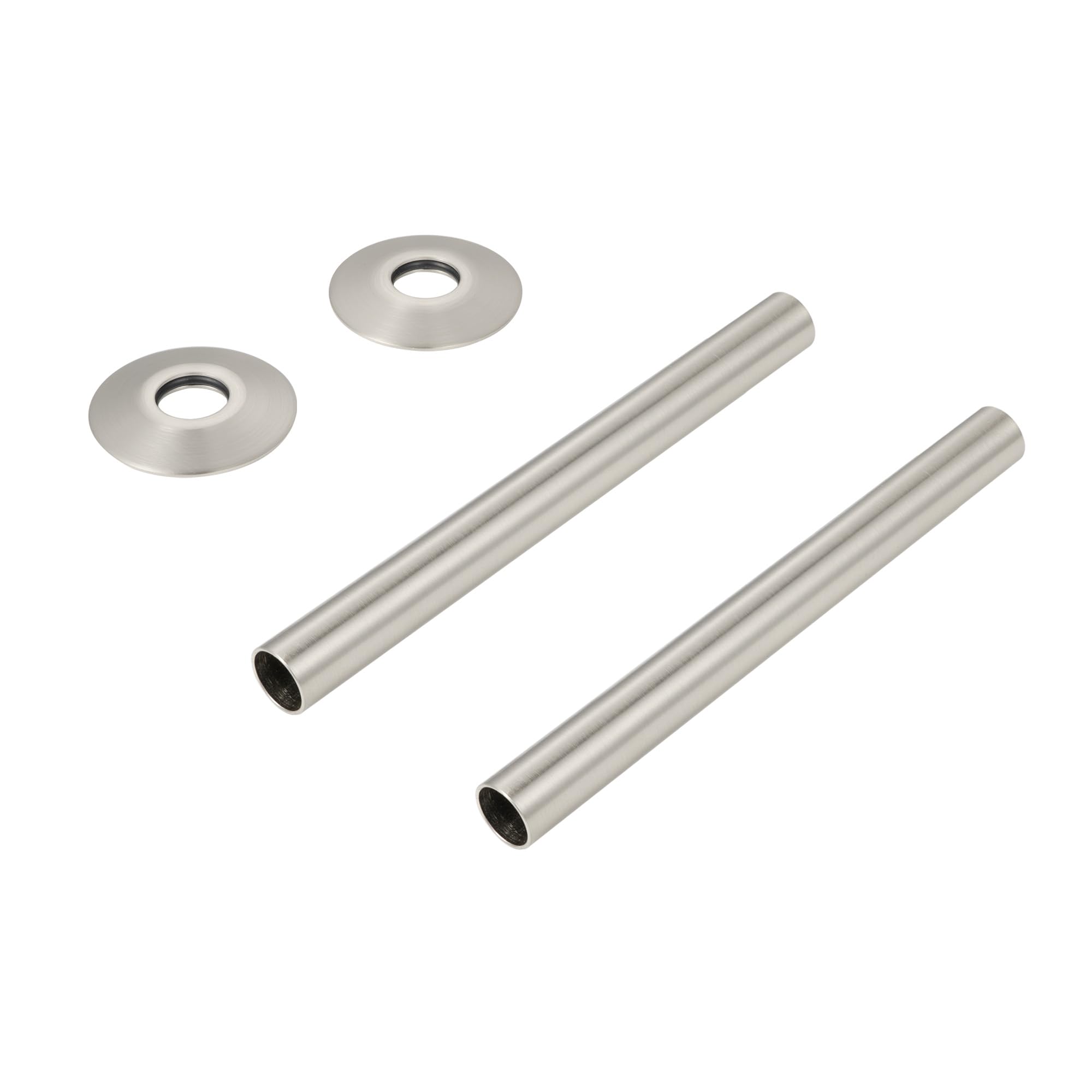 VANCOCO 2Pcs 130mmร15mm Radiator Pipe Sleeves, Satin Nickel Radiator Collars Cover Pair