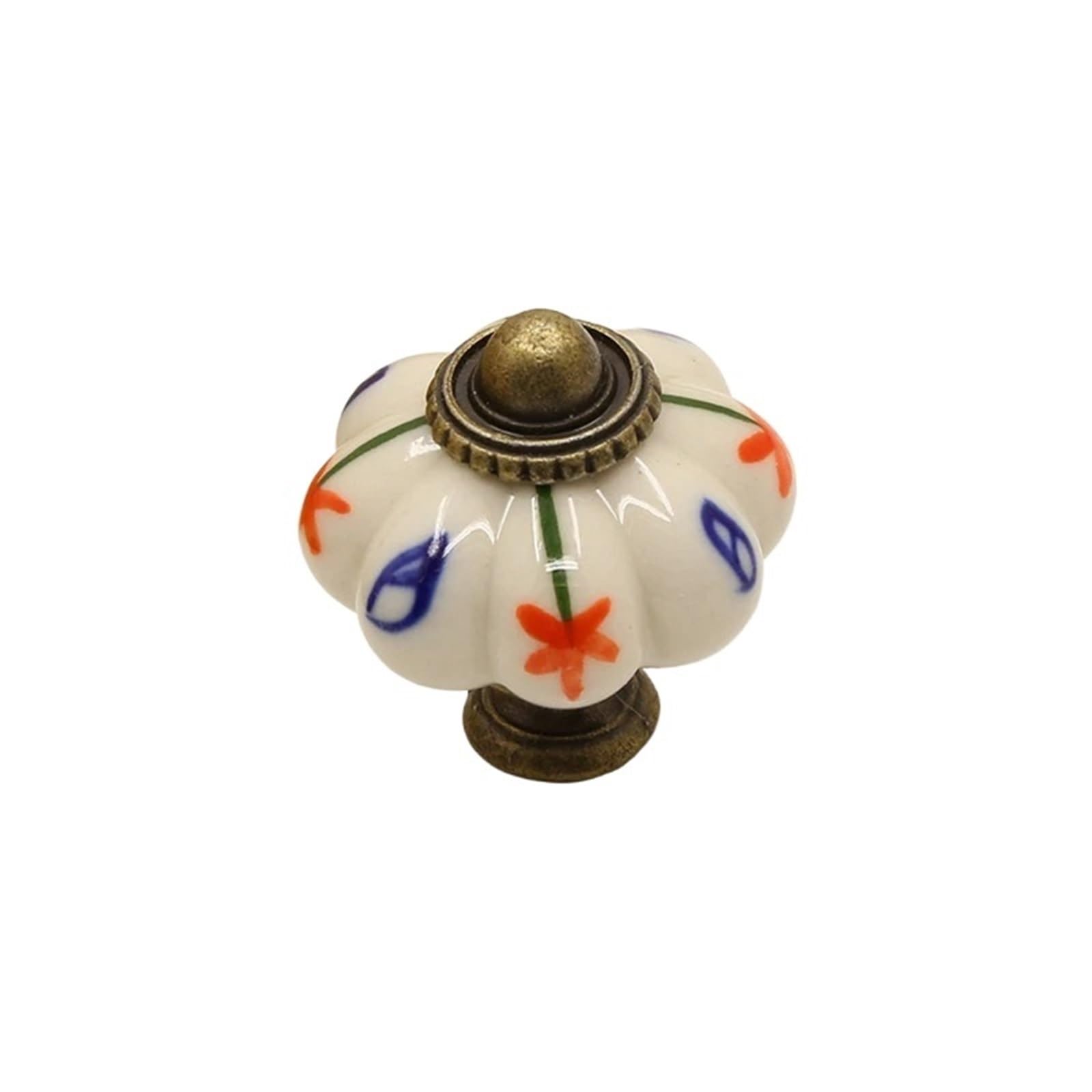 Kifsdlf Color9 Ceramic Farmhouse Pumpkin Cabinet Knob Drawer Furniture Handles Dresser Single Hole Door Pulls For Cupboard Wardrobes Furniture(Color9)
