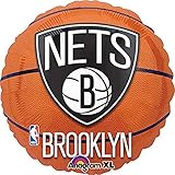 Anagram International Brooklyn Nets Basketball Flat Party Balloons, 18', Multicolor