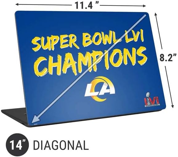 Skinit Laptop Decal Skin Compatible with Universal Laptop 14in (11.4 x 8.2in) - Officially Licensed NFL Super Bowl LVI Champions Rams Design
