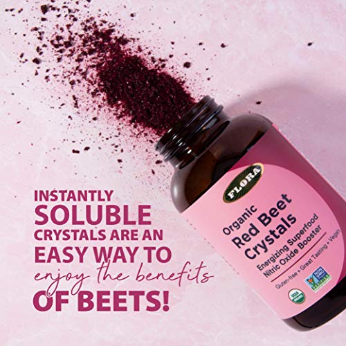 Flora - Organic Red Beet Crystals, Energizing Superfood, Nitric Oxide Booster, Vegan, Equals 5.5 Lbs. Of Red Beets, Pressed From Fresh Harvested Organic Beets, 7-Oz. Powder #TOP5