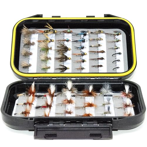 Image of Outdoor Planet Assorted Trout Fly Fishing Lure Pack of 10 /12 /15 /28 /35 /48 /66 Pieces Fly Lure + Double Side Waterproof Pocketed Fly Box
