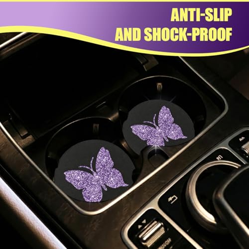 YoRise 2PCS Portavasos Mariposa para Carro Antideslizante miniatura 4
