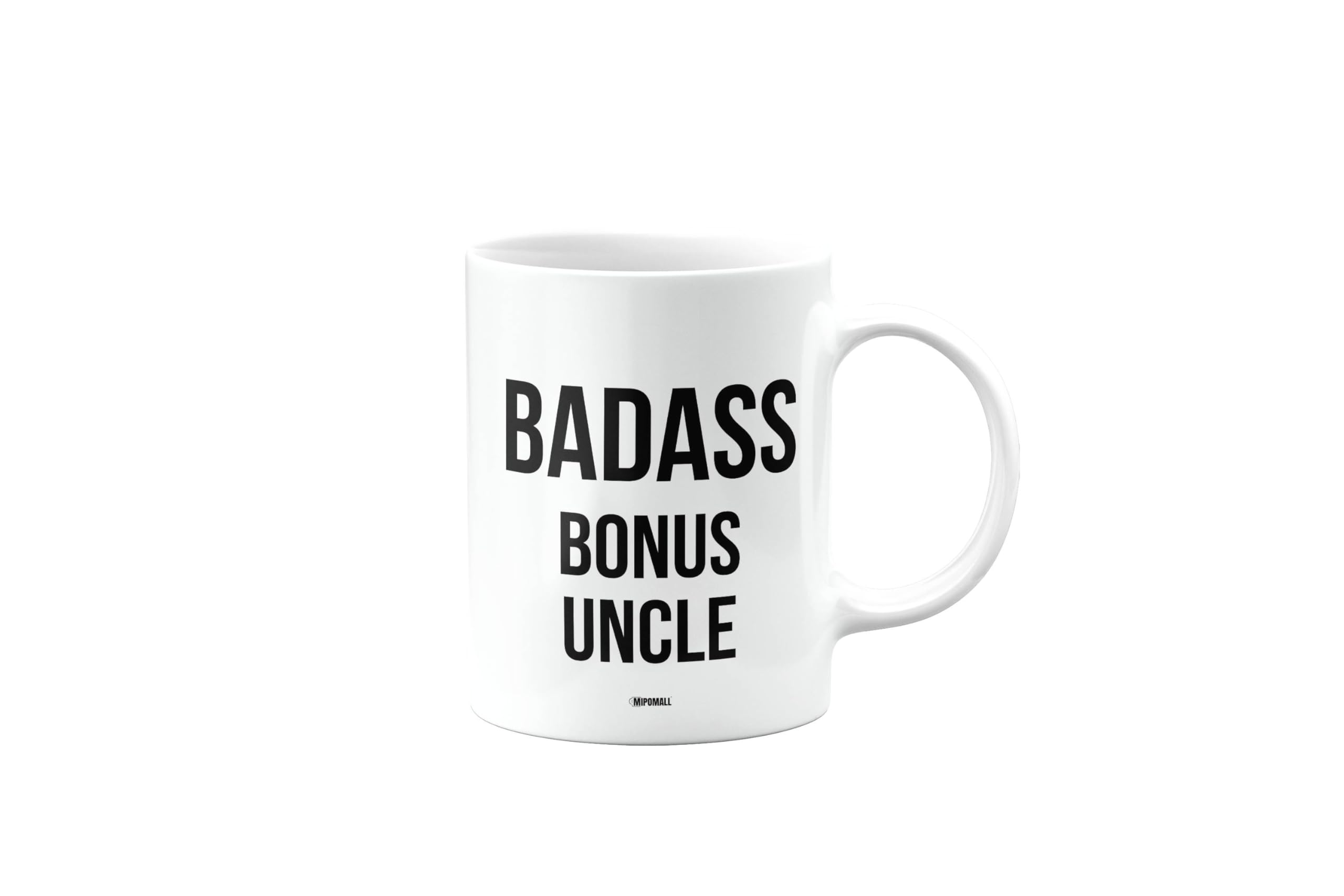 MIPOMALL Badass Bonus Uncle Mug, Funny Gifts, Joke, Silly, Gag Present, Birthday Cup, Secret Santa, Present for Christmas, mm-CA_223_28