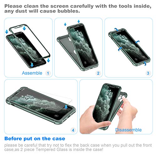 ORETECH for iPhone 11 Pro Case, with [2 x Screen Protectors] [10 Ft Military Grade Drop Test] [Camera Protection] 360° Shockproof Slim Thin Phone Case iPhone 11 Pro Cover 5.8" - Dark Green by ORETECH - Used condition - Image 7