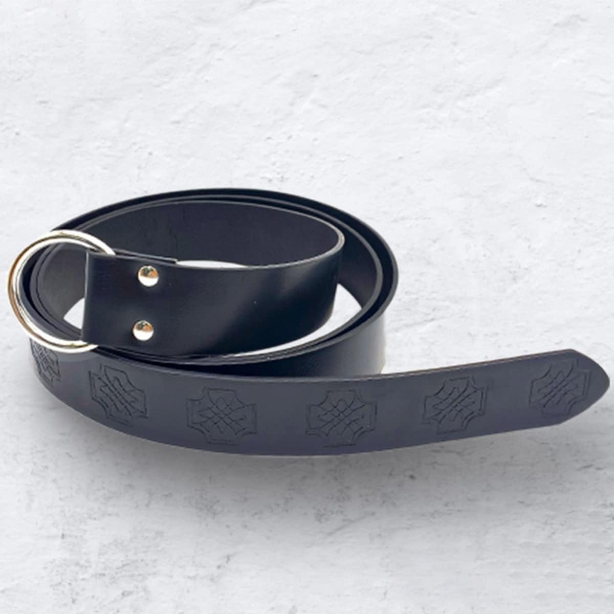Thajaling Medieval Embossed PU Leather O Ring Belt, Robe Tunic Waist Belts, Pirate Belt, History Repeats Costume Belt - Image 3